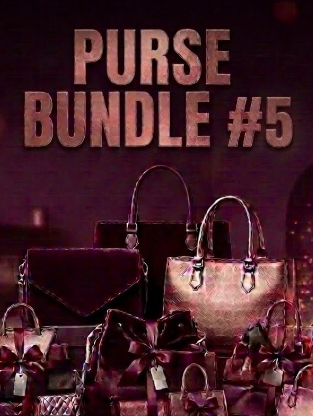 Purse Bundle #5 - Women's Handbag Set in Deep Burgundy